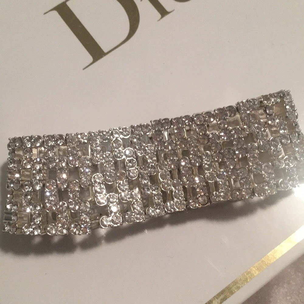 Rhinestone diamond cuff bracelet